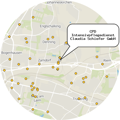 Kartenausschnitt für die Firma CPD Intensivpflegedienst Claudia Schiefer GmbH