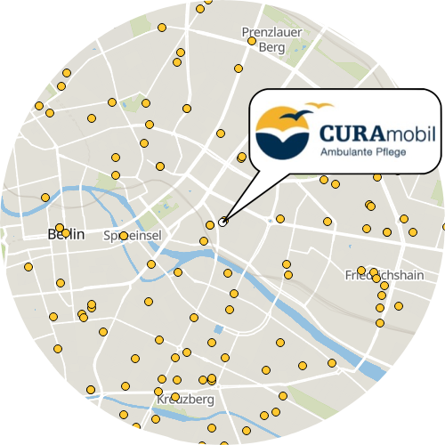 Kartenausschnitt für die Firma CURAmobil GmbH