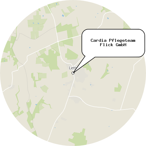 Kartenausschnitt für die Firma Cardia Pflegeteam Flick GmbH