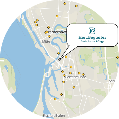 Kartenausschnitt für die Firma HerzBegleiter Bremerhaven GmbH