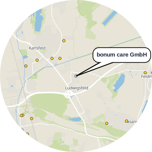 Kartenausschnitt für die Firma bonum care GmbH
