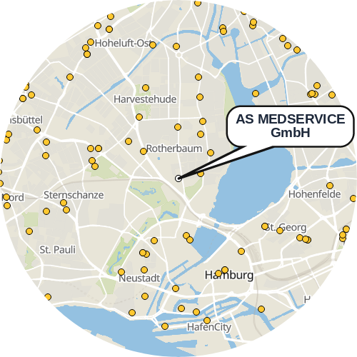 Kartenausschnitt für die Firma AS MEDSERVICE GmbH