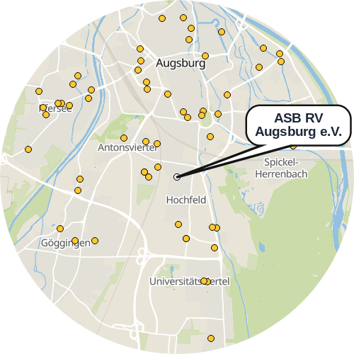 Kartenausschnitt für die Firma ASB RV Augsburg e.V.
