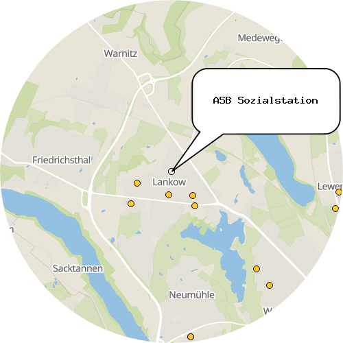 Kartenausschnitt für die Firma ASB Sozialstation