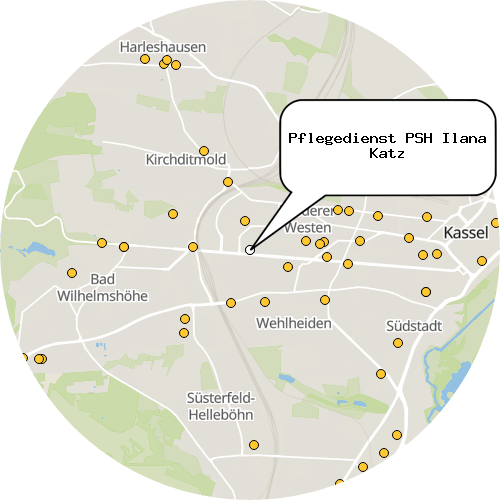 Kartenausschnitt für die Firma Pflegedienst PSH Ilana Katz