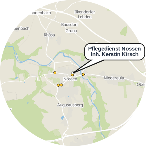 Kartenausschnitt für die Firma Pflegedienst Nossen Inh. Kerstin Kirsch