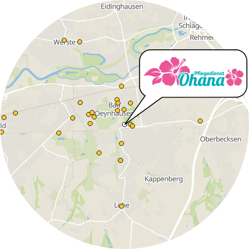 Kartenausschnitt für die Firma Pflegedienst Ohana GmbH