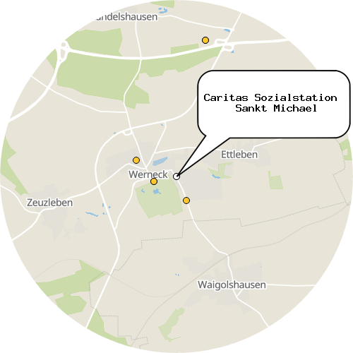 Kartenausschnitt für die Firma Caritas Sozialstation   Sankt Michael