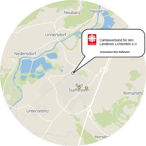 Kartenausschnitt für die Firma Caritas Sozialstation Bad Staffelstein