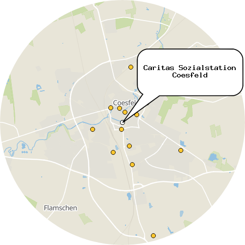Kartenausschnitt für die Firma Caritas Sozialstation Coesfeld
