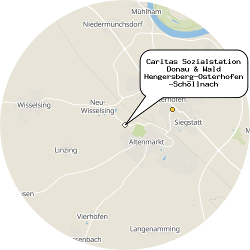 Kartenausschnitt für die Firma Caritas Sozialstation Donau & Wald Hengersberg-Osterhofen-Schöllnach