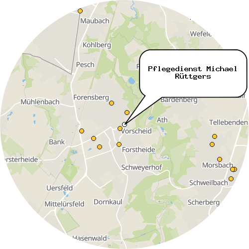 Kartenausschnitt für die Firma Pflegedienst Michael Rüttgers