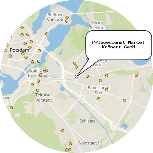 Kartenausschnitt für die Firma Pflegedienst Marcel Krönert GmbH