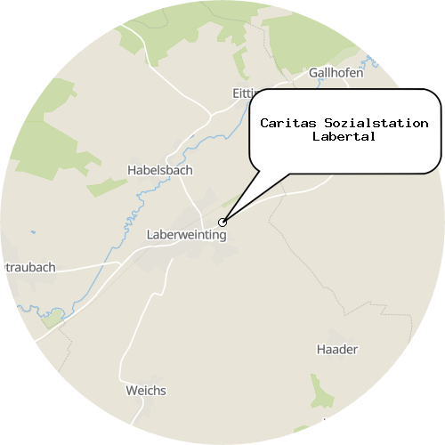 Kartenausschnitt für die Firma Caritas Sozialstation Labertal