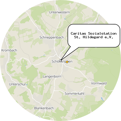 Kartenausschnitt für die Firma Caritas Sozialstation St. Hildegard e.V.