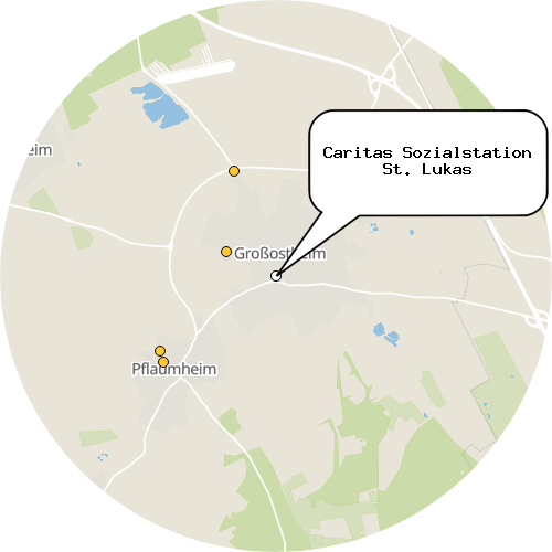 Kartenausschnitt für die Firma Caritas Sozialstation St. Lukas