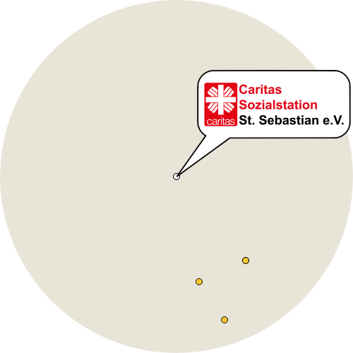 Kartenausschnitt für die Firma Caritas Sozialstation St. Sebastian e.V.