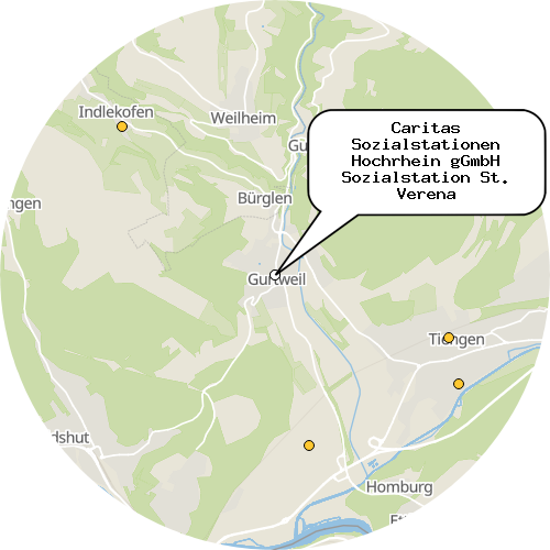 Kartenausschnitt für die Firma Caritas Sozialstationen Hochrhein gGmbH Sozialstation St. Verena