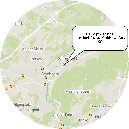 Kartenausschnitt für die Firma Pflegedienst Lindenblatt GmbH & Co. KG