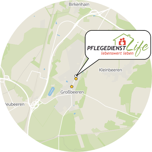 Kartenausschnitt für die Firma Pflegedienst Life GbR  Sabine Knorr und Katharina Schulz