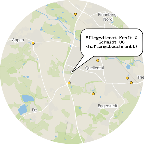 Kartenausschnitt für die Firma Pflegedienst Kraft & Schmidt UG (haftungsbeschränkt)