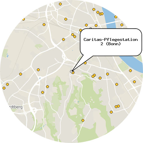 Kartenausschnitt für die Firma Caritas-Pflegestation 2 (Bonn)