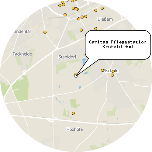 Kartenausschnitt für die Firma Caritas-Pflegestation Krefeld Süd