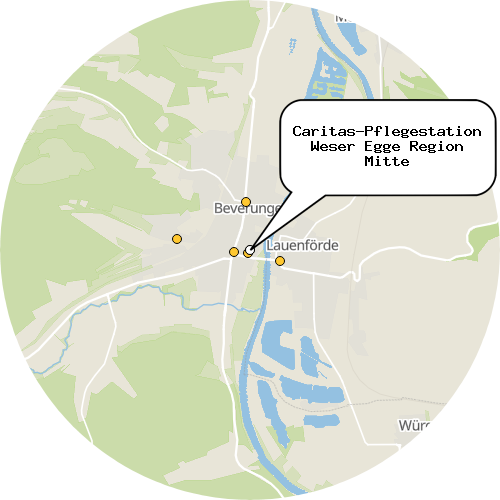 Kartenausschnitt für die Firma Caritas-Pflegestation Weser Egge Region Mitte