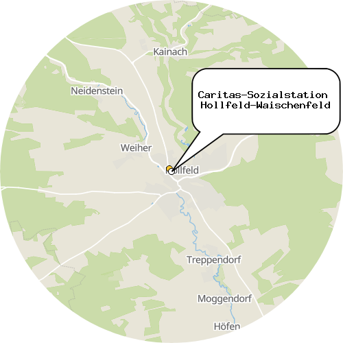 Kartenausschnitt für die Firma Caritas-Sozialstation  Hollfeld-Waischenfeld
