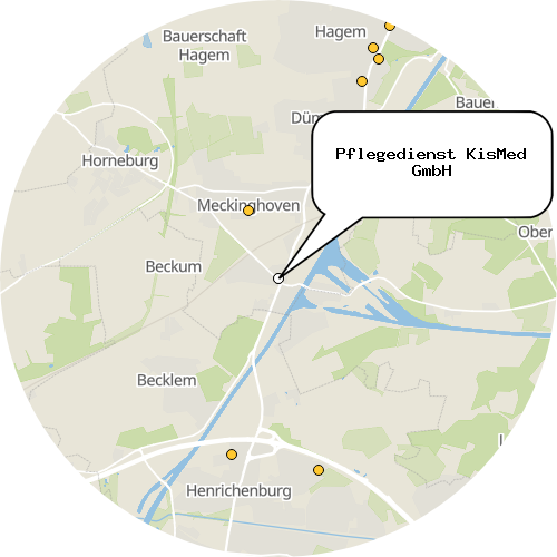 Kartenausschnitt für die Firma Pflegedienst KisMed GmbH