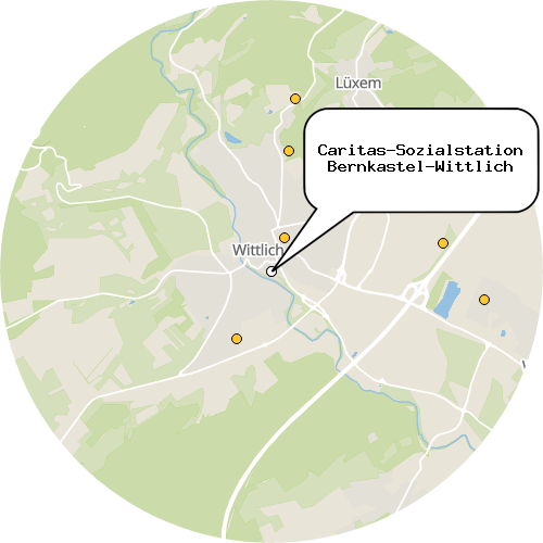 Kartenausschnitt für die Firma Caritas-Sozialstation Bernkastel-Wittlich