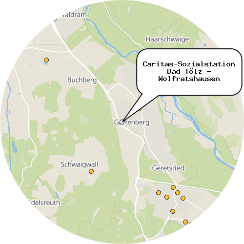 Kartenausschnitt für die Firma Caritas-Sozialstation Bad Tölz - Wolfratshausen