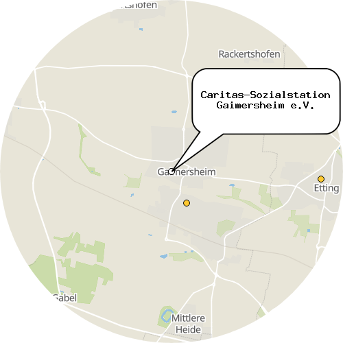 Kartenausschnitt für die Firma Caritas-Sozialstation Gaimersheim e.V.