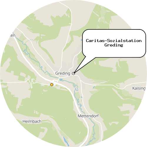 Kartenausschnitt für die Firma Caritas-Sozialstation Greding