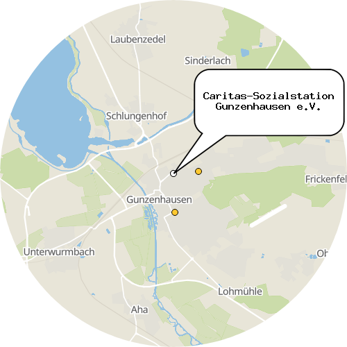 Kartenausschnitt für die Firma Caritas-Sozialstation Gunzenhausen e.V.
