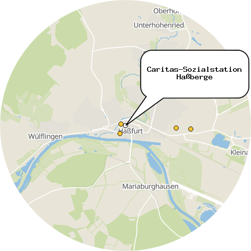 Kartenausschnitt für die Firma Caritas-Sozialstation Haßberge