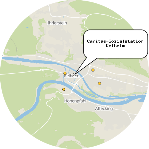 Kartenausschnitt für die Firma Caritas-Sozialstation Kelheim
