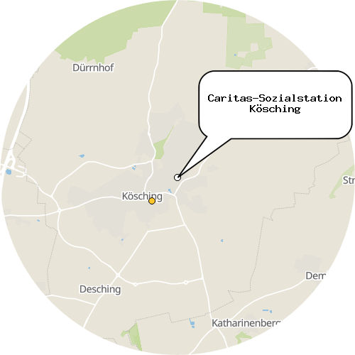 Kartenausschnitt für die Firma Caritas-Sozialstation Kösching