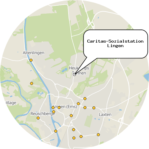 Kartenausschnitt für die Firma Caritas-Sozialstation Lingen