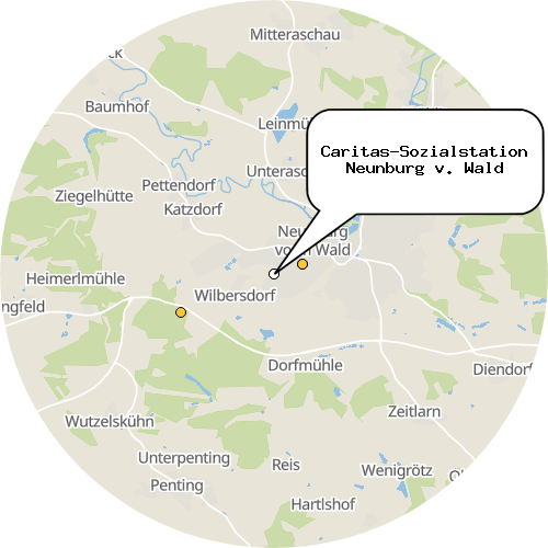 Kartenausschnitt für die Firma Caritas-Sozialstation Neunburg v. Wald