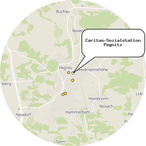 Kartenausschnitt für die Firma Caritas-Sozialstation Pegnitz