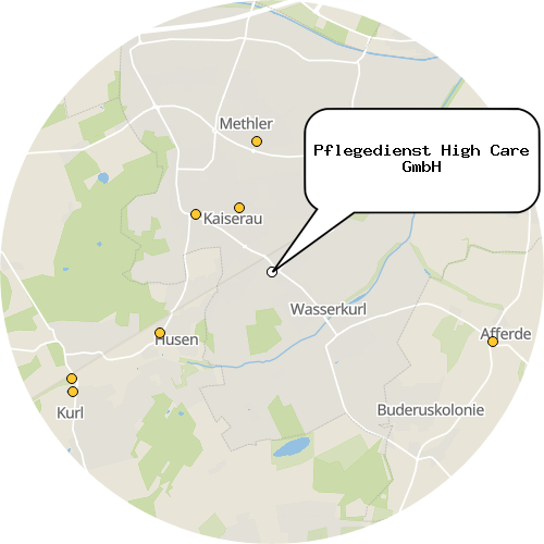 Kartenausschnitt für die Firma Pflegedienst High Care GmbH