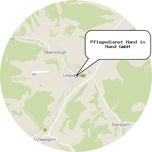 Kartenausschnitt für die Firma Pflegedienst Hand in Hand GmbH