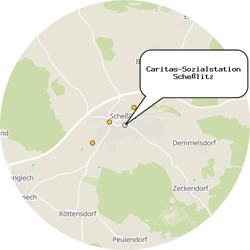 Kartenausschnitt für die Firma Caritas-Sozialstation Scheßlitz