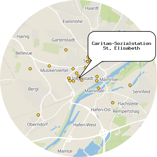 Kartenausschnitt für die Firma Caritas-Sozialstation St. Elisabeth
