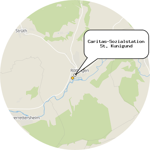 Kartenausschnitt für die Firma Caritas-Sozialstation St. Kunigund