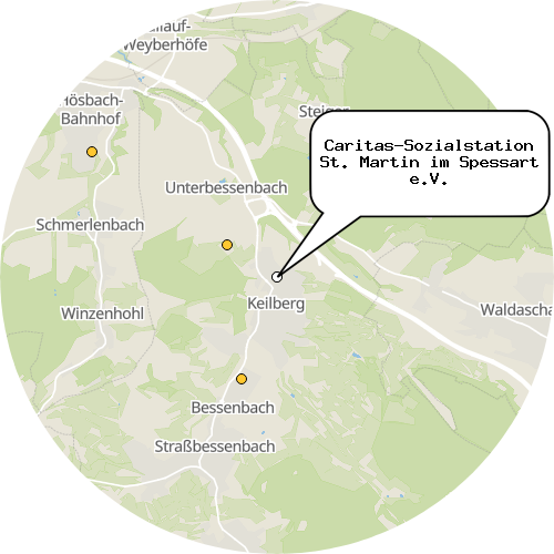 Kartenausschnitt für die Firma Caritas-Sozialstation St. Martin im Spessart e.V.
