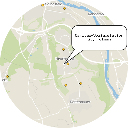 Kartenausschnitt für die Firma Caritas-Sozialstation St. Totnan