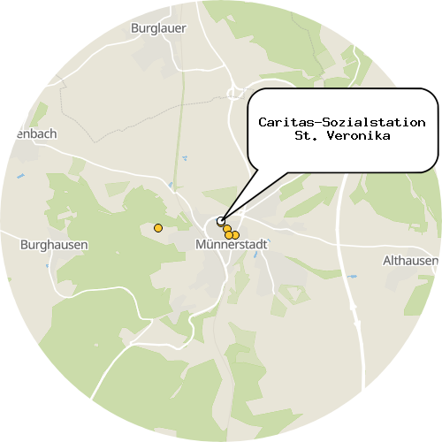 Kartenausschnitt für die Firma Caritas-Sozialstation St. Veronika