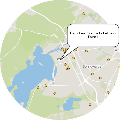 Kartenausschnitt für die Firma Caritas-Sozialstation Tegel